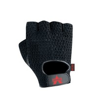 Valeo Inc V450-S Valeo Small Black Mesh Fingerless Genuine Leather Anti-Vibration Gloves With Hook and Loop Cuff, Cotton Mesh Ba